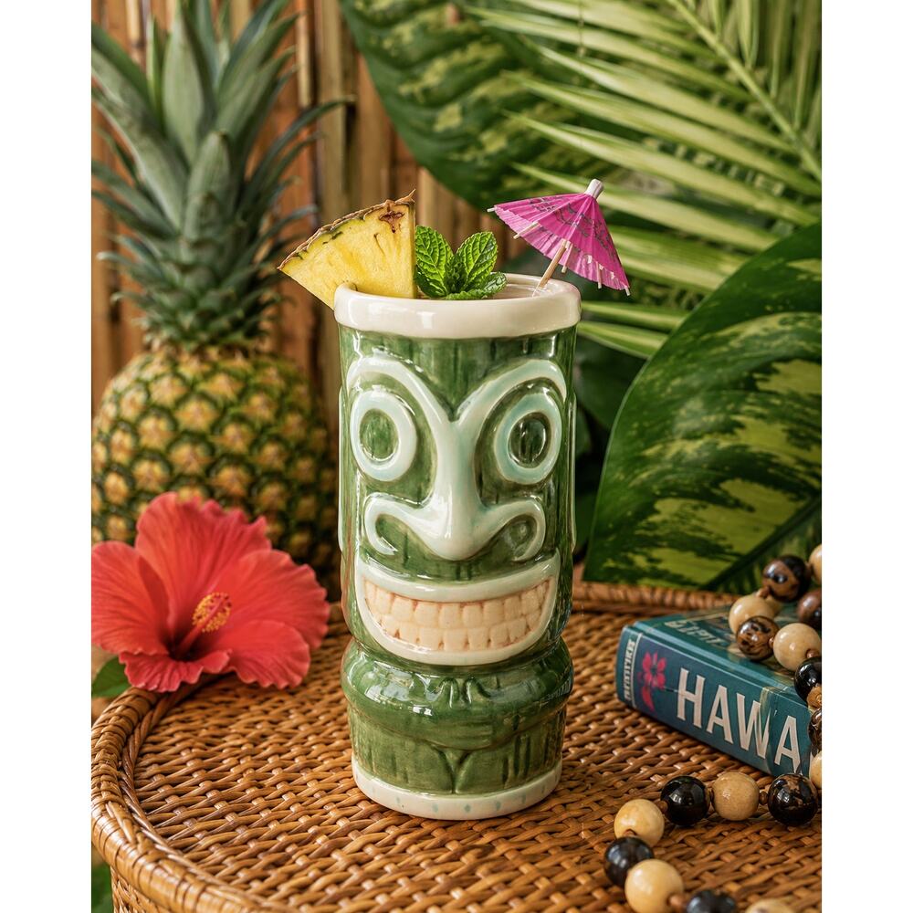 Germain’s Luau Hawaii Green Tiki Mug Tribal Barware